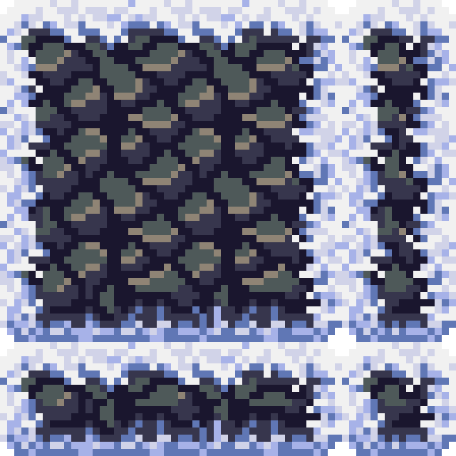 These 16 tiles for a basic tileset capable of building a platformer game