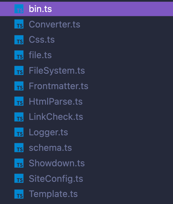 Create and implement a service for each feature: parsing, logging, file system, css