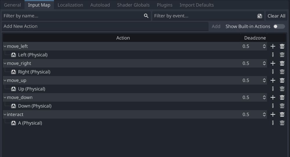 godot-input-map-project-settings