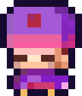 16x16 sprite example with 3 horizontal pixels for the eyes