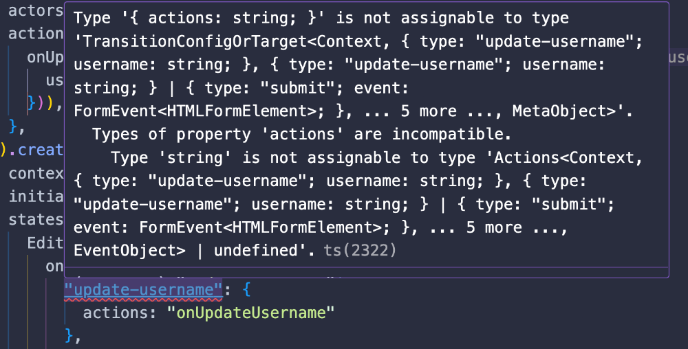 When an action defines an input as the second argument, XState now requires the input value when executing the action.