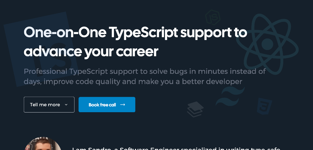 New offer on Typeonce: personal 1-1 support for developers looking for support while learning or working on their projects.