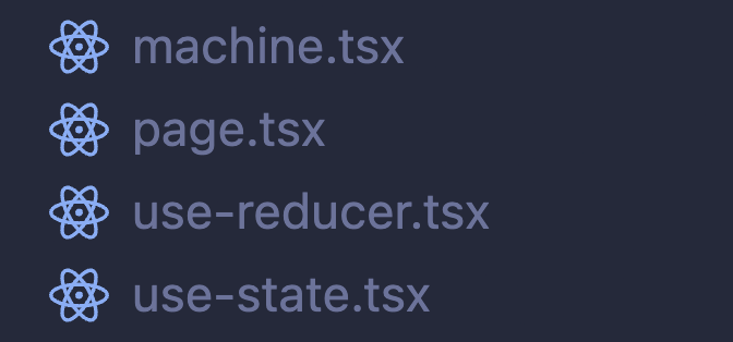 The repository of the course contains the same examples implemented using useState, useReducer, and XState. The course will start from native hooks and build up to use XState